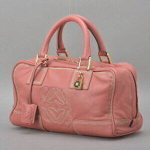 LOEWE Amazona handbag Anagram lockable pink leather Boston bag